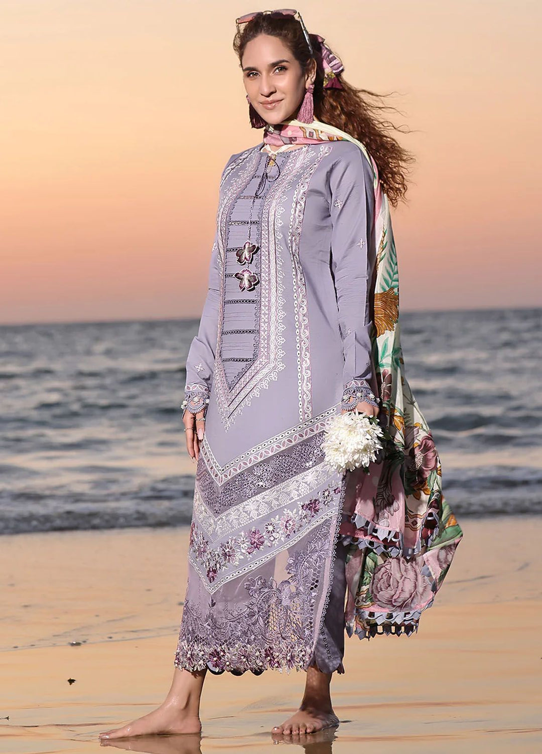 Saahil by Izel Embroidered Lawn Suits Unstitched 3 Piece IZL24SL Vanya - Summer Collection