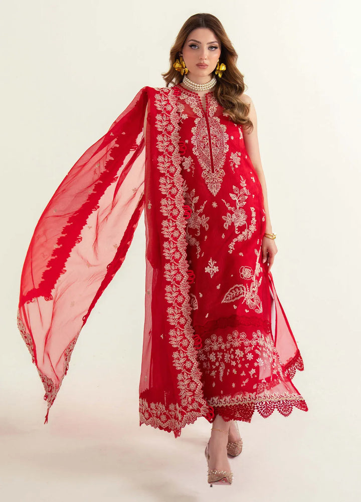 Sable Vogue Embroidered Net Suits Unstitched 3 Piece SV25LL SL-02 - Summer Collection