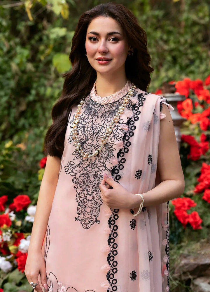 Sable Vogue Embroidered Organza Suit Unstitched 4 Piece SV25LF SL-08-25 - Luxury Collection