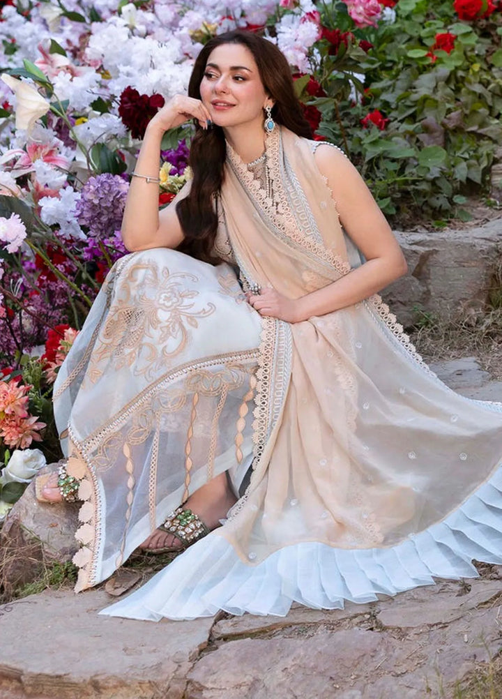 Sable Vogue Embroidered Organza Suit Unstitched 4 Piece SV25LF SL-09-25 - Luxury Collection
