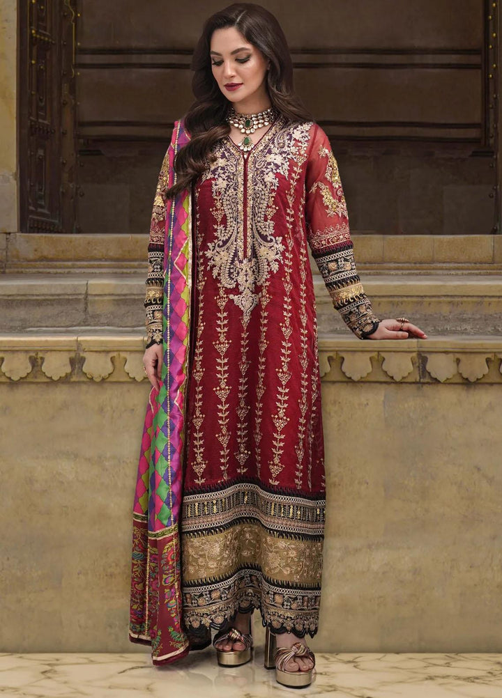 Sable Vogue Embroidered Net Suits Unstitched 4 Piece SV23FU FC-04-23 - Festive Collection