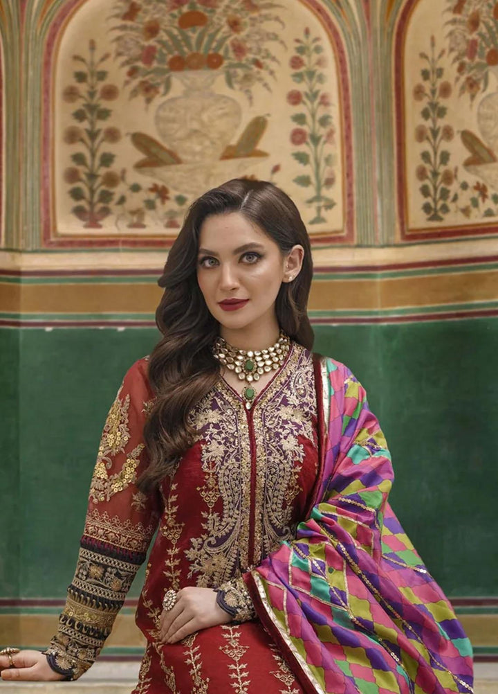 Sable Vogue Embroidered Net Suits Unstitched 4 Piece SV23FU FC-04-23 - Festive Collection