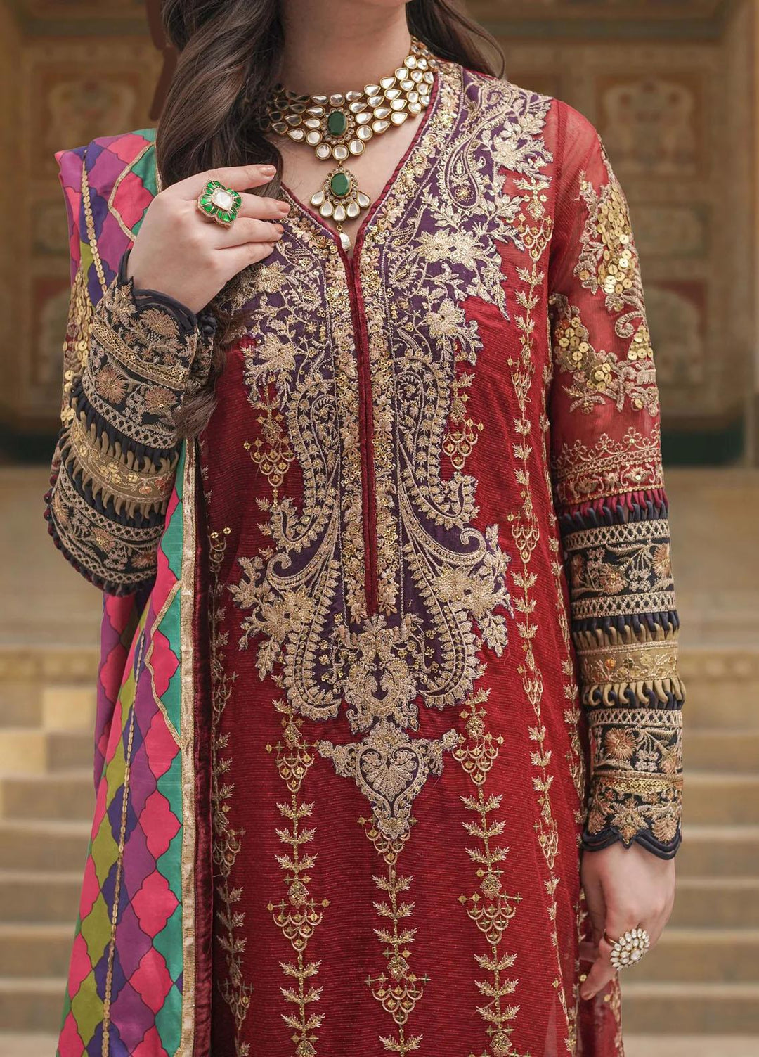 Sable Vogue Embroidered Net Suits Unstitched 4 Piece SV23FU FC-04-23 - Festive Collection