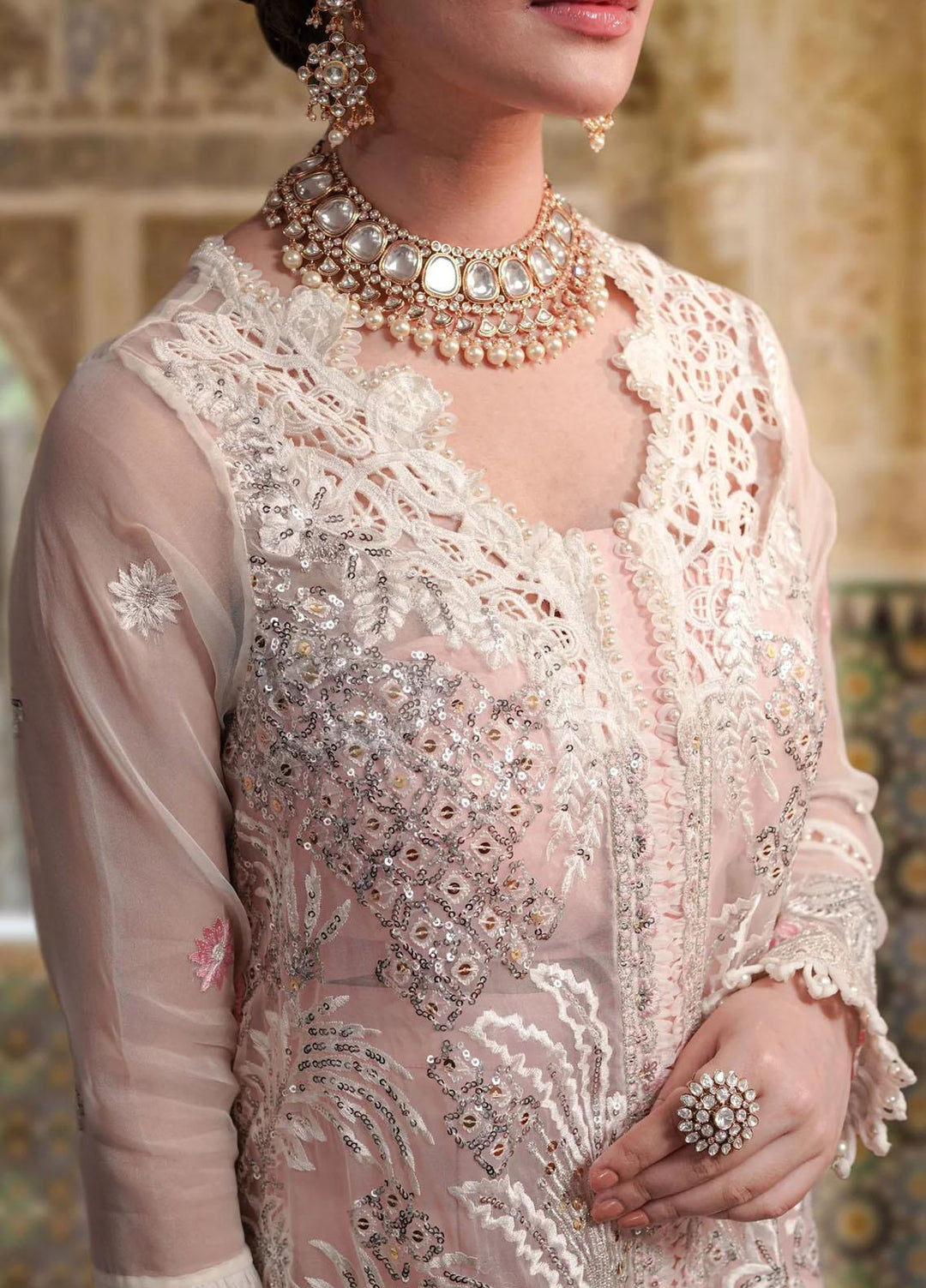 Sable Vogue Embroidered Organza Suits Unstitched 4 Piece SV23FU FC-07-23 - Festive Collection