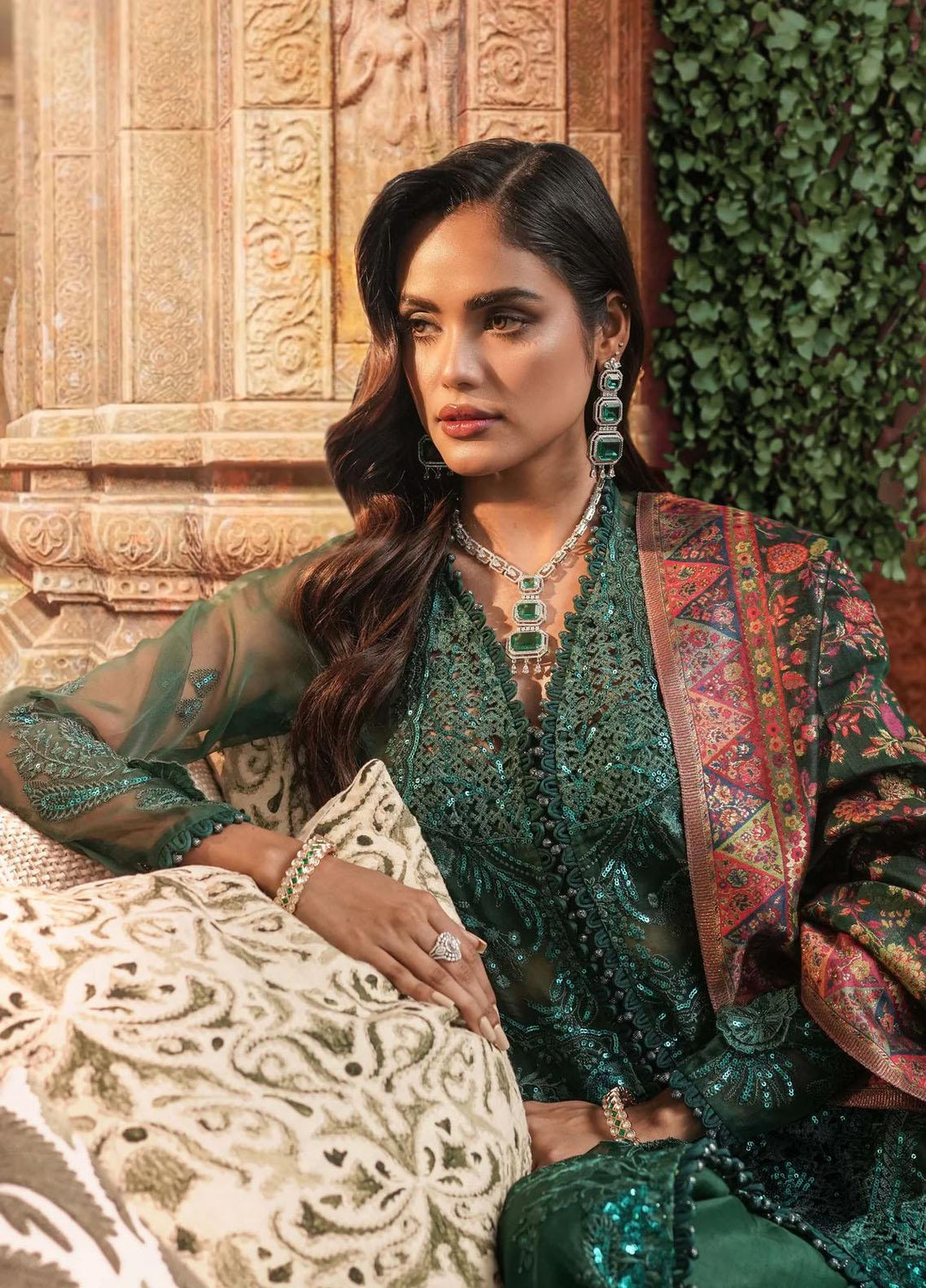 Sable Vogue Embroidered Organza Suits Unstitched 4 Piece SV23FU FC-08-23 - Festive Collection