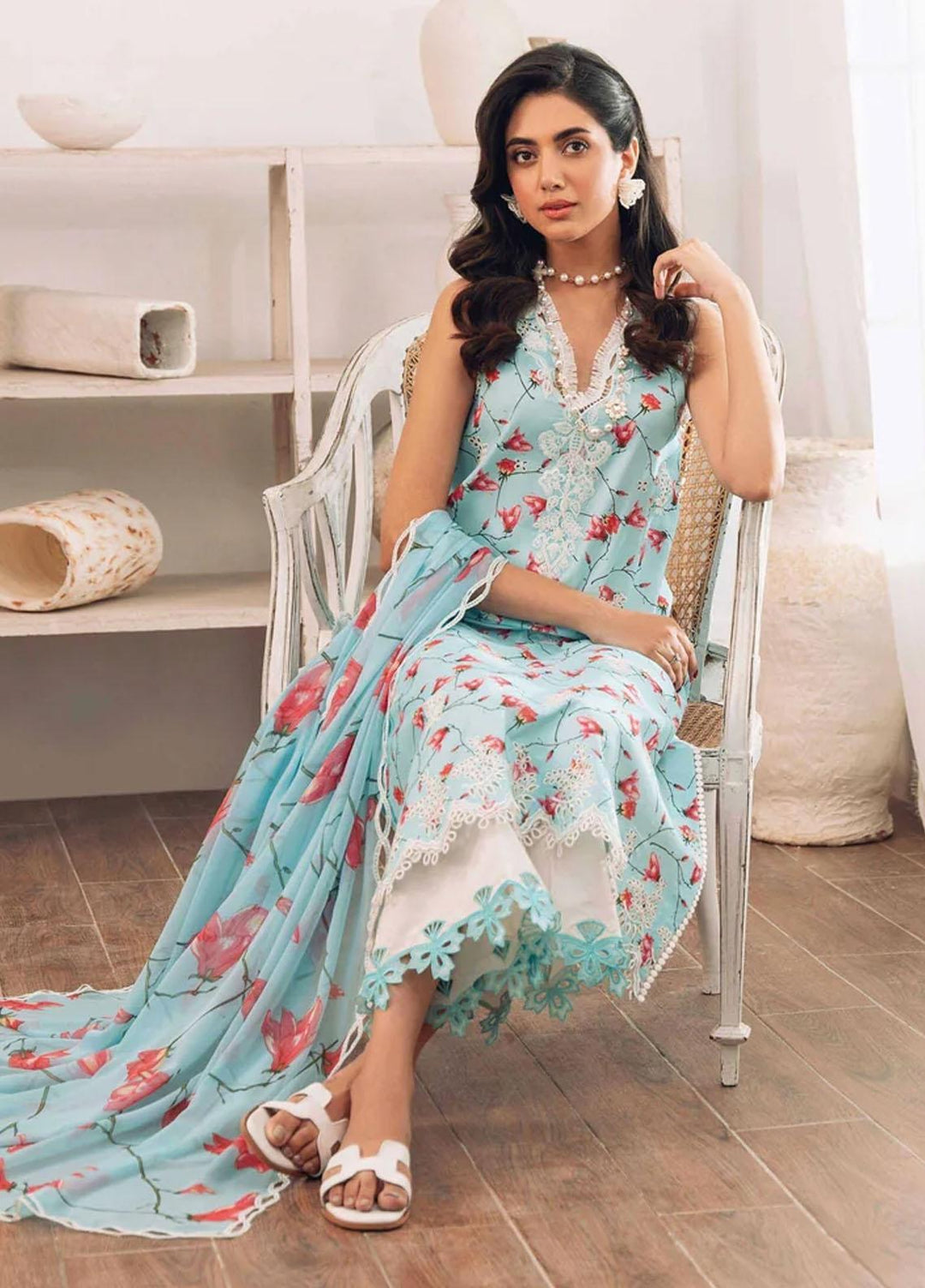 Sable Vogue Embroidered Lawn Suits Unstitched 3 Piece SV23LL SAL-01-23-V1 - Summer Collection