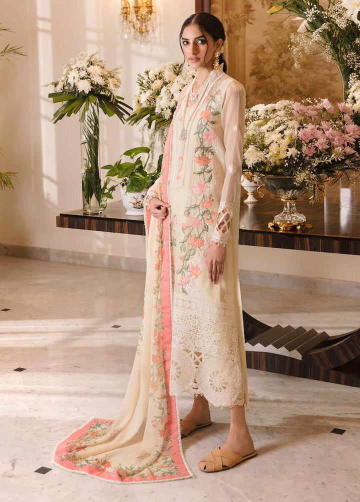 Sable Vogue Embroidered Organza Suits Unstitched 4 Piece SV23L SL-11-23-V1 YARA - Luxury Collection