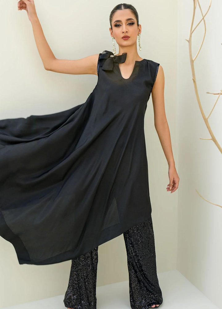 Jooray Kapray Pret Formal Silk 2 Piece Suit JKAE004 Siyahi