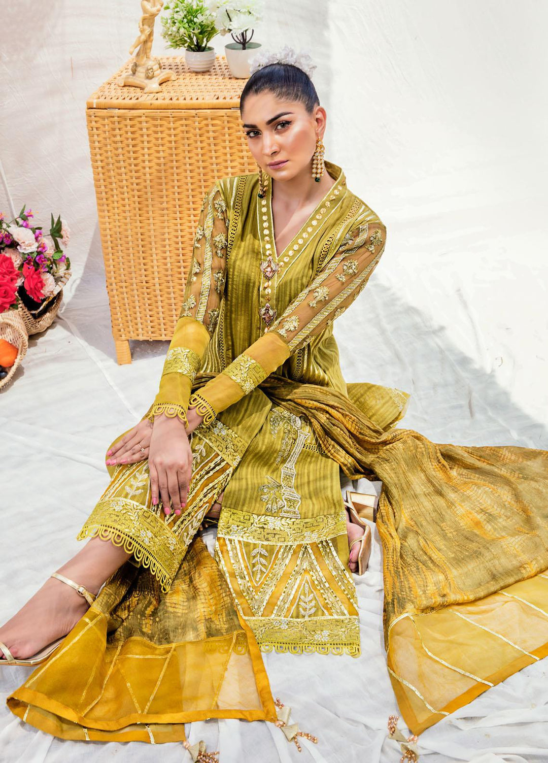 Sadya Sumair Luxury Pret Embroidered Doria 3 Piece Suit Heer