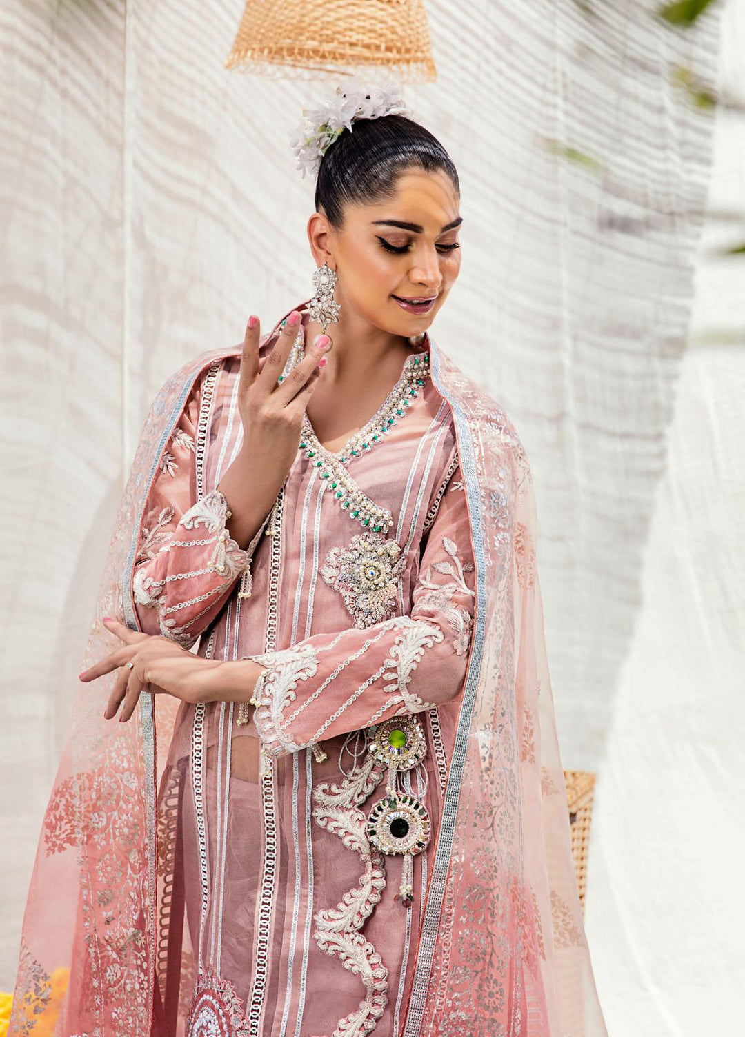 Sadya Sumair Luxury Pret Embroidered Organza 3 Piece Suit Shereen