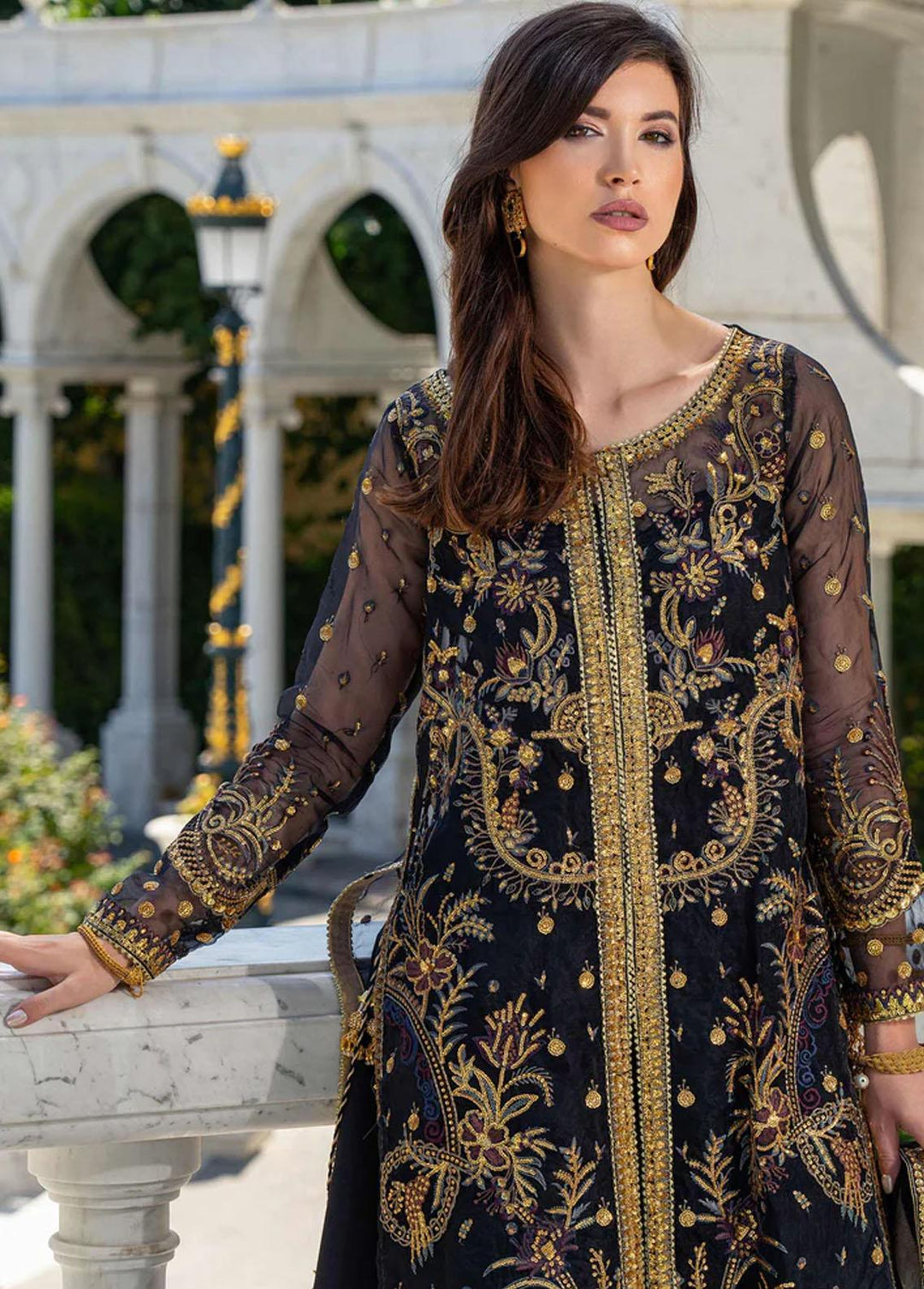 Royal Rouge By Shamrock Premium Embroidered Organza Suits Unstitched 3 Piece SAFARI - Luxury Collection