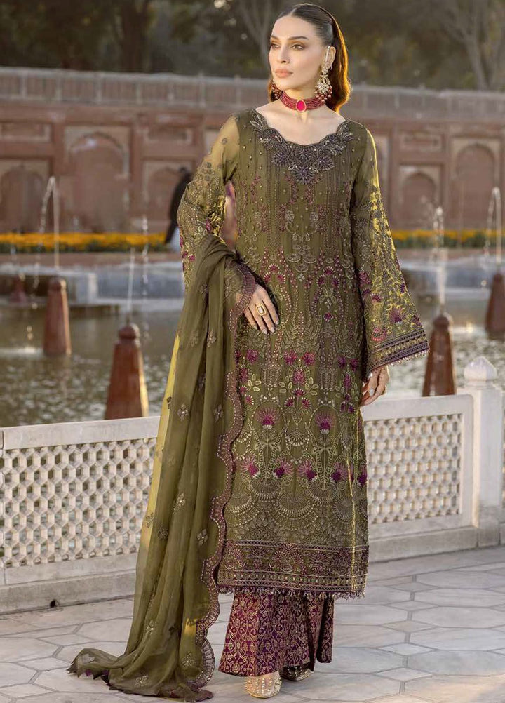 Safeera by Flossie Embroidered Chiffon Suits Unstitched 3 Piece FL24SF S-1307 Ferragnes - Luxury Collection