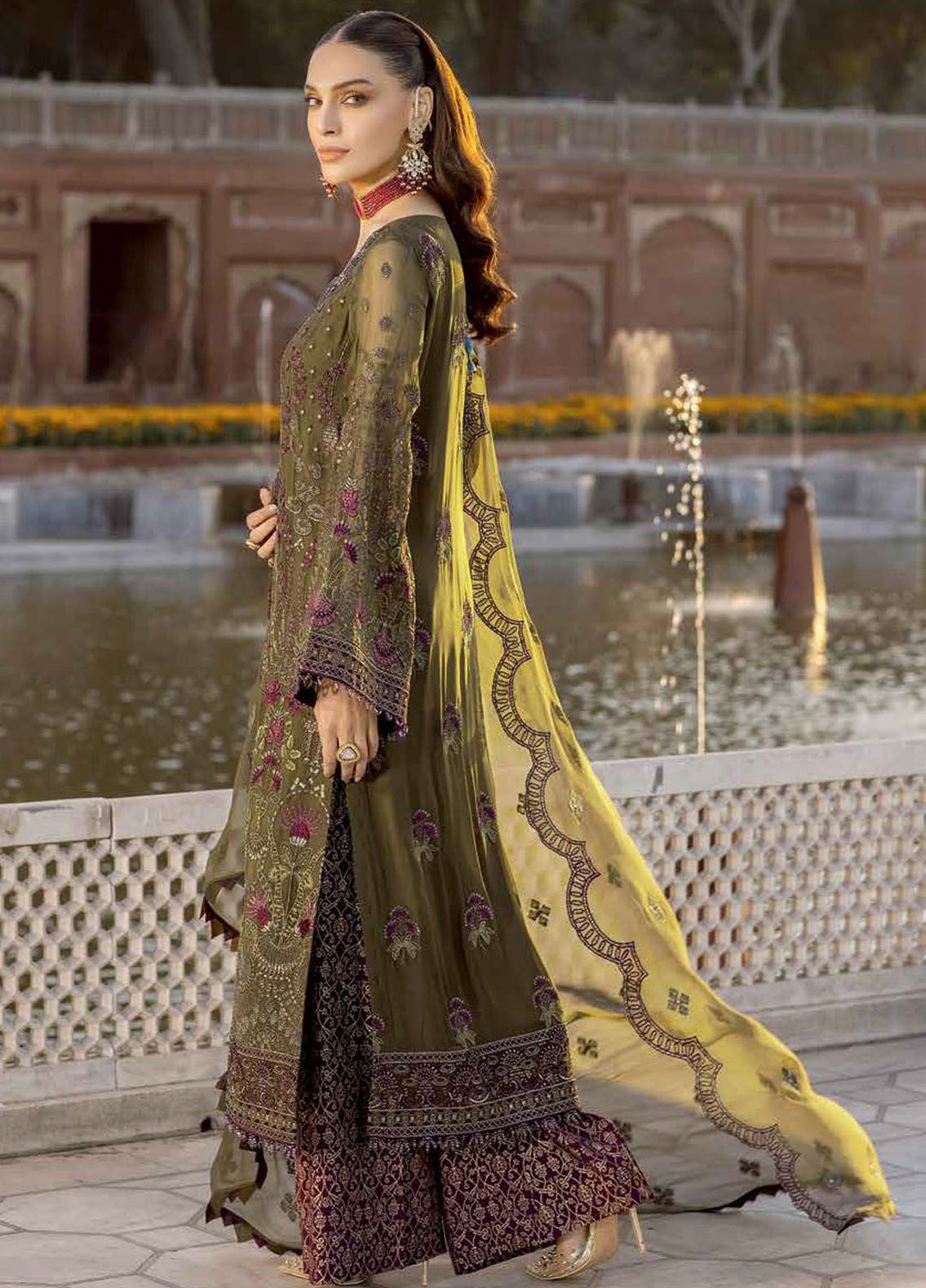 Safeera by Flossie Embroidered Chiffon Suits Unstitched 3 Piece FL24SF S-1307 Ferragnes - Luxury Collection