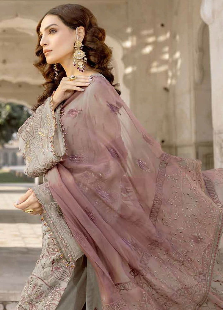 Safeera by Flossie Embroidered Chiffon Suits Unstitched 3 Piece FL24SF S-1310 Bearsuit - Luxury Collection