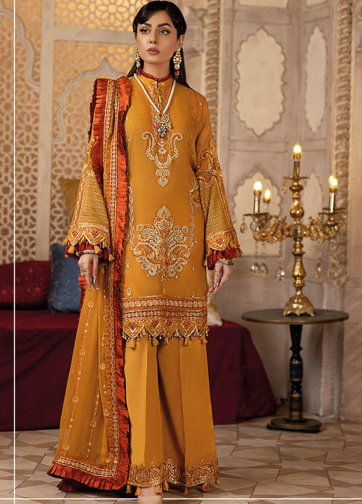 Safiinah By Resham Raaj Embroidered Chiffon Suits Unstitched 3 Piece RMR23S RR-03 Kaisari - Luxury Collection