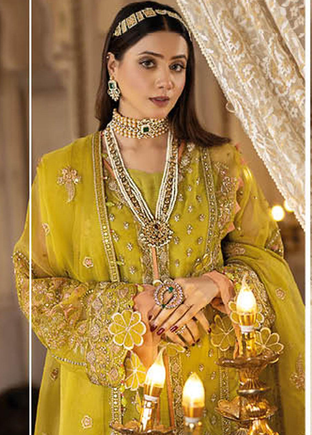 Safiinah By Resham Raaj Embroidered Organza Suits Unstitched 3 Piece RMR23S RR-08 Chandni - Luxury Collection
