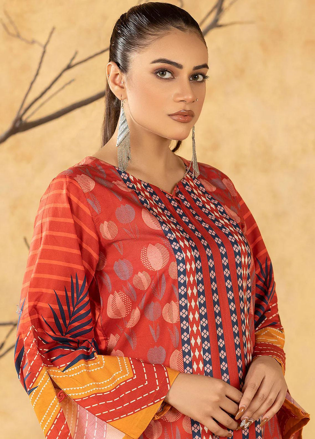 Safwa Printed Cotton  Unstitched Kurti SW23-CK4 SKD-285 - Summer Collection