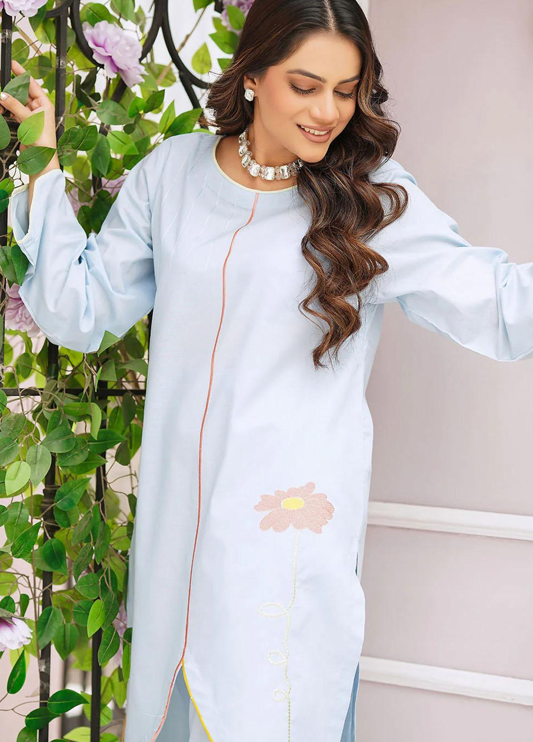 Safwa Casual Pret  Lawn 2 Piece Suit 3R1-2P-EMB-109 Light Grey