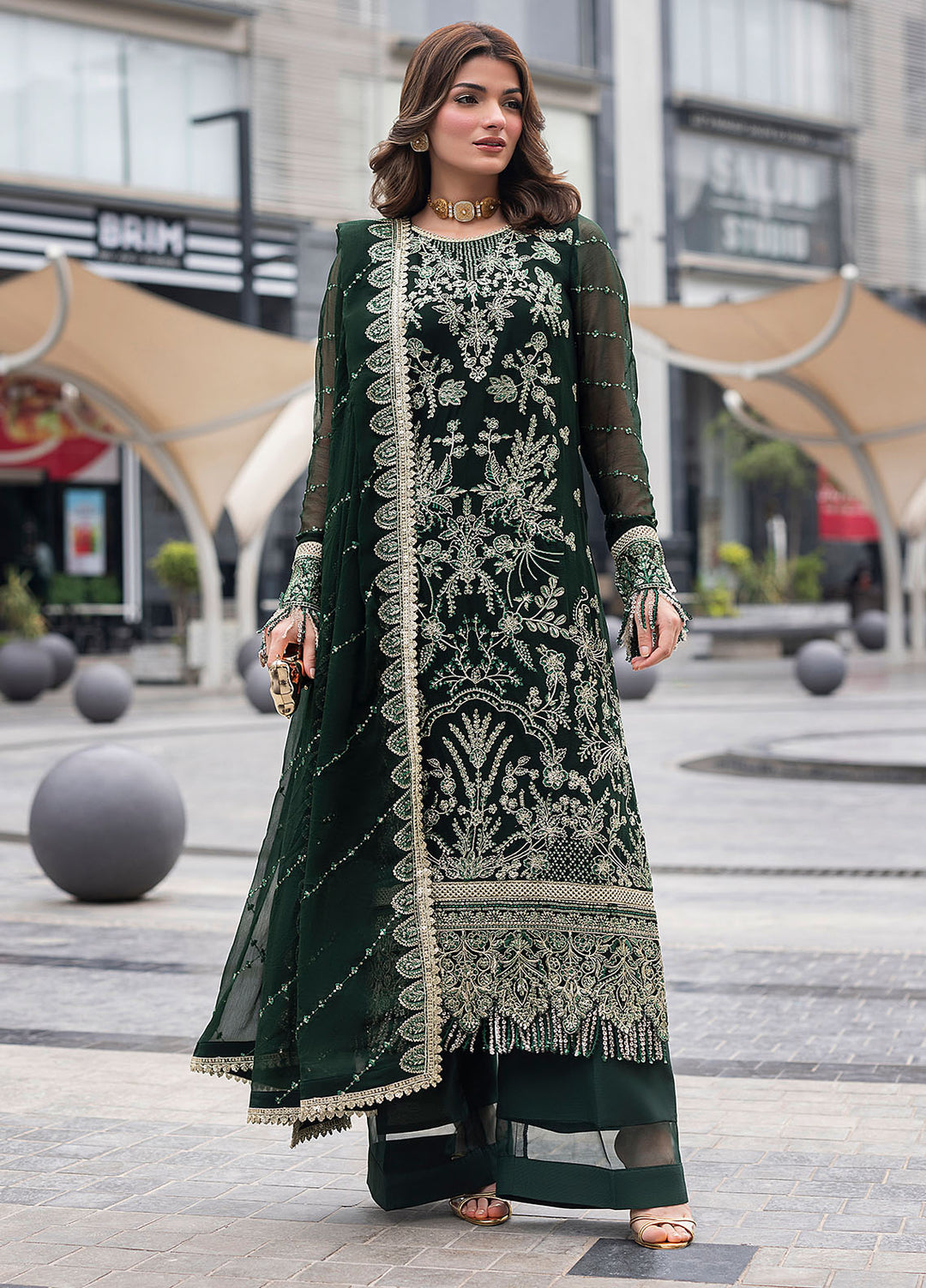 Sahane Embroidered Chiffon Suits Unstitched 3 Piece CT 25004 Everyn - Formals Collection