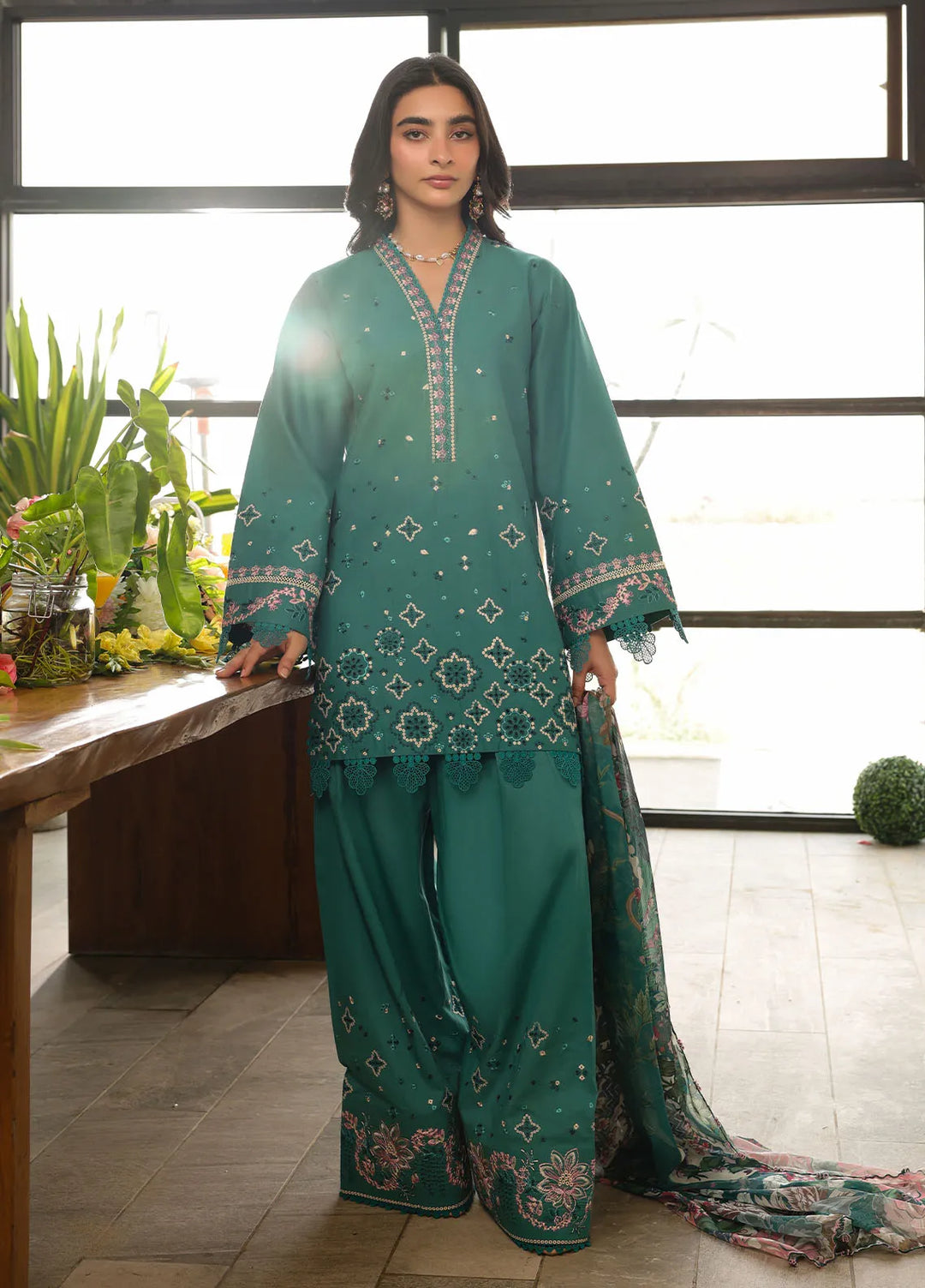 Sahane Embroidered Lawn Suits Unstitched 3 Piece SNE25IL CT-21004 Ameta - Summer Collection