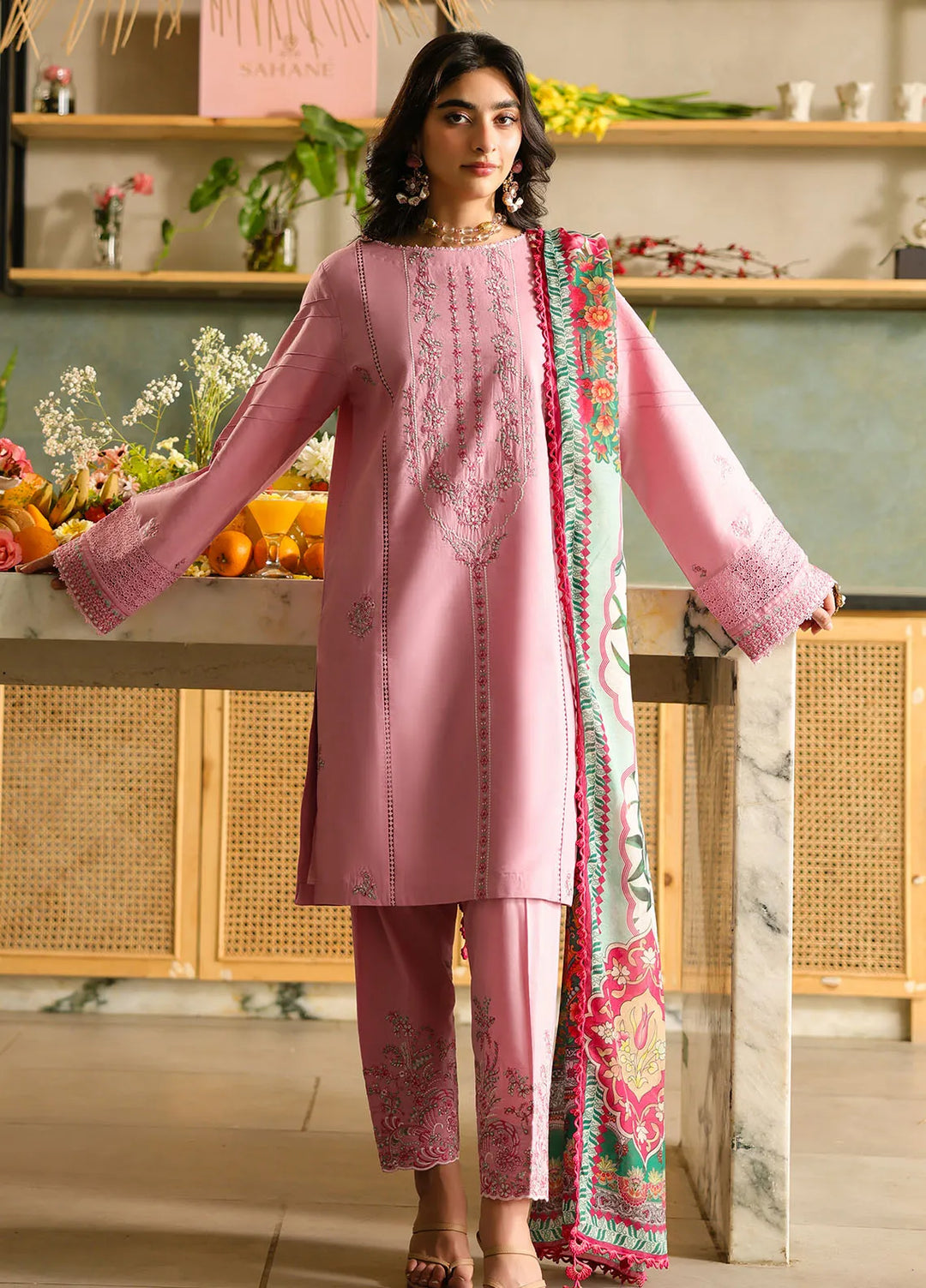 Sahane Embroidered Lawn Suits Unstitched 3 Piece SNE25IL CT-21009 Zira - Summer Collection