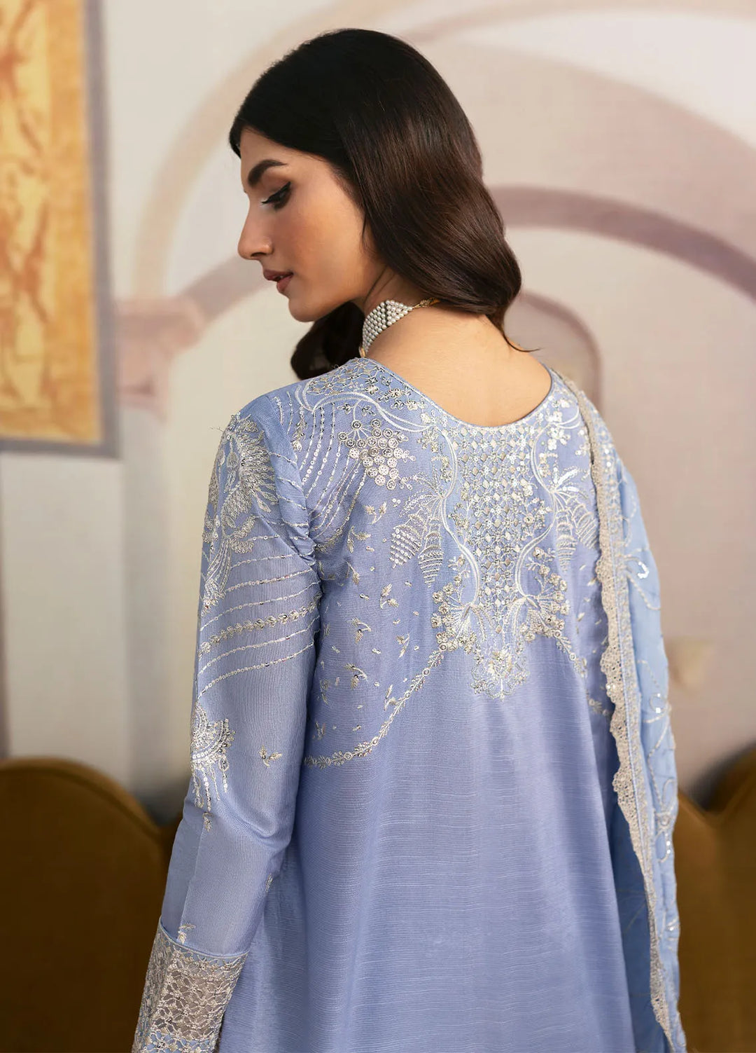 Sahane Embroidered Raw Silk Suits Unstitched 3 Piece SNE24TG TSG-05 Abyss - Festive Collection