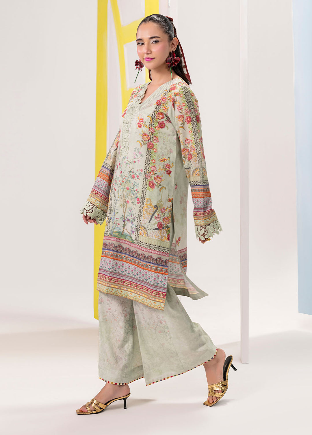 Sahane Sahane Pret Printed Poly Lawn 2 Piece Suit ME26006 Matcha – Sanaulla Store
