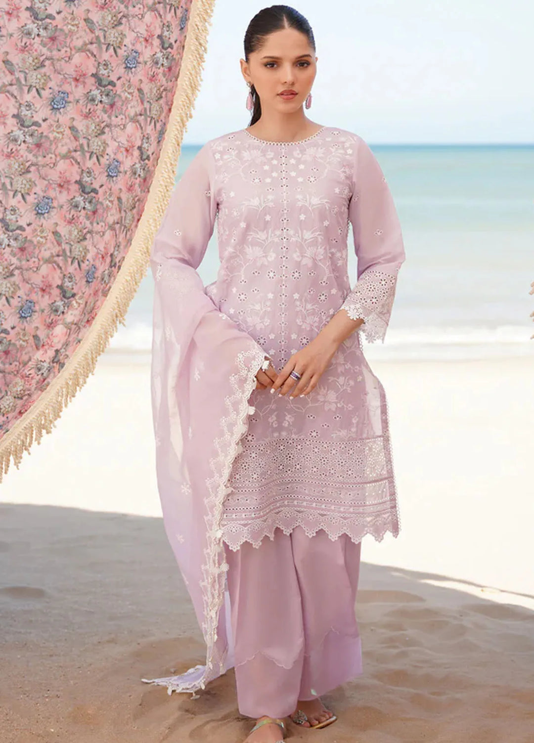 Sahar Chikankari Lawn Suit Unstitched 3 Piece SHR24C D-06 - Summer Collection
