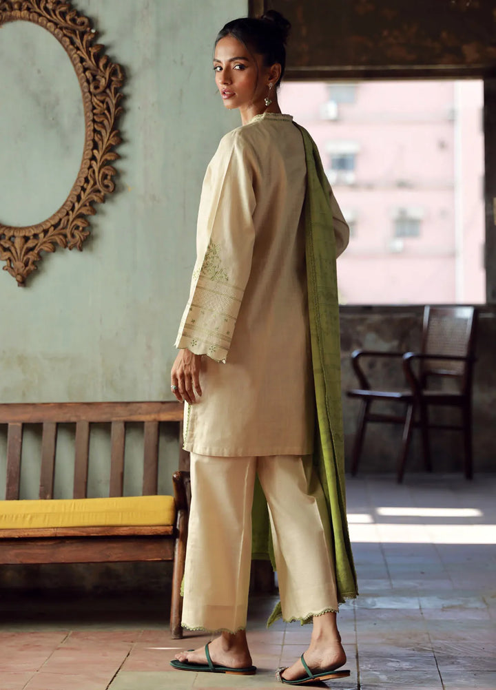 Sahar Embroidered Cross Hatch Suit Unstitched 3 Piece SHR24 CH-E-V1-24-04 Clover Cascade - Winter Collection