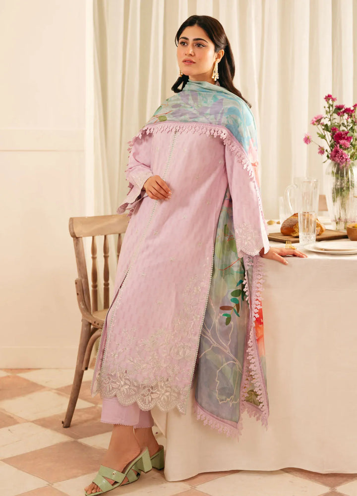 Sahar Embroidered Jacquard Suit Unstitched 3 Piece FL-V1-S25-02 Lilac Bloom - Festive Collection