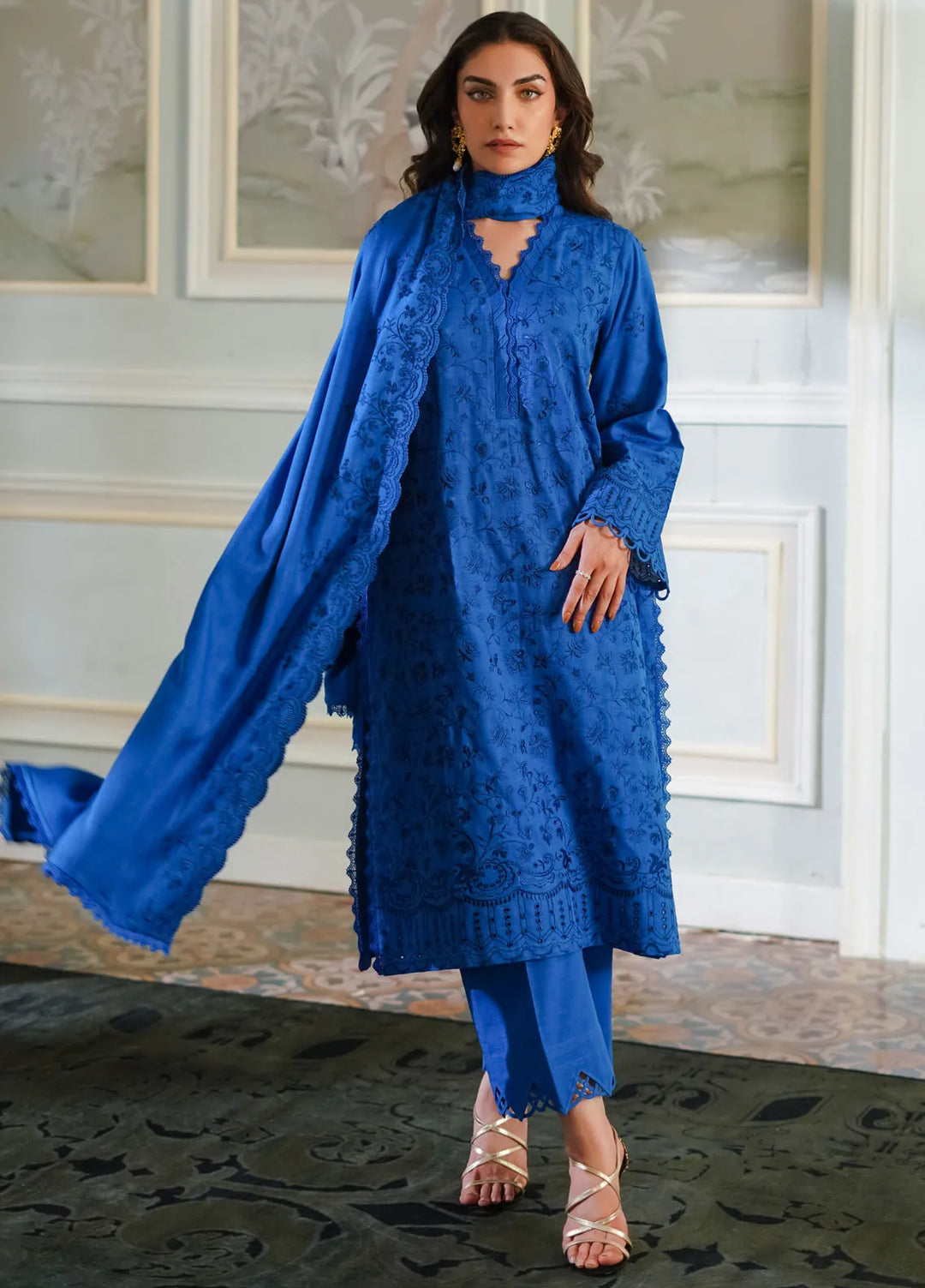 Sahar Embroidered Khaddar Suit Unstitched 3 Piece SHR24A EDK-24-V2-02 - Winter Collection