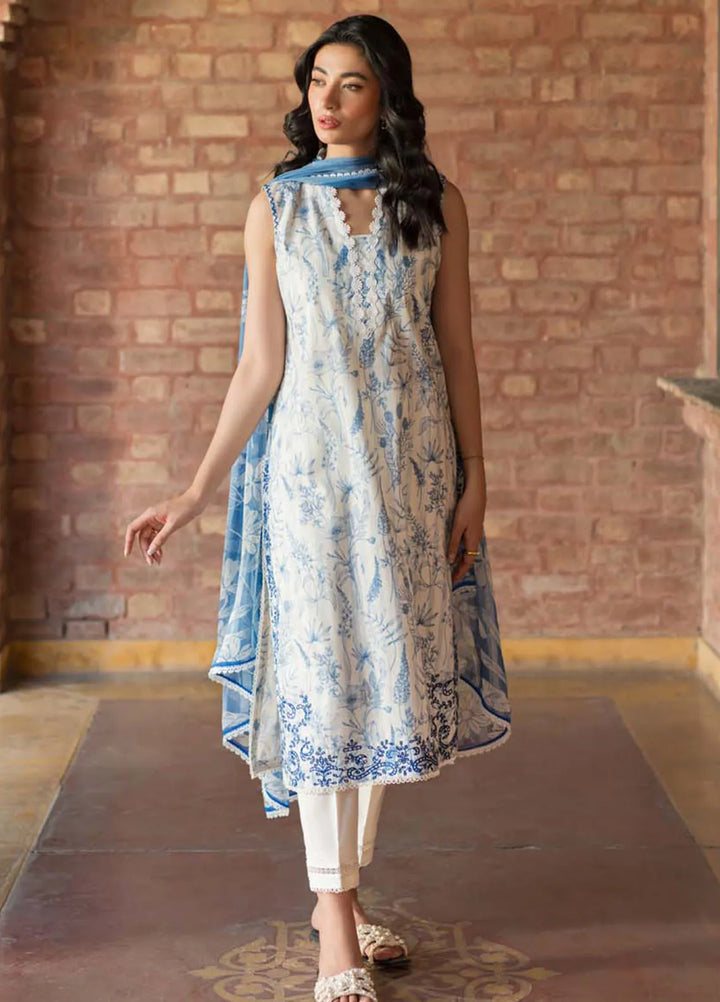 Sahar Embroidered Lawn Suit Unstitched 3 Piece SHR24S S24-EL-V2-01 - Summer Collection