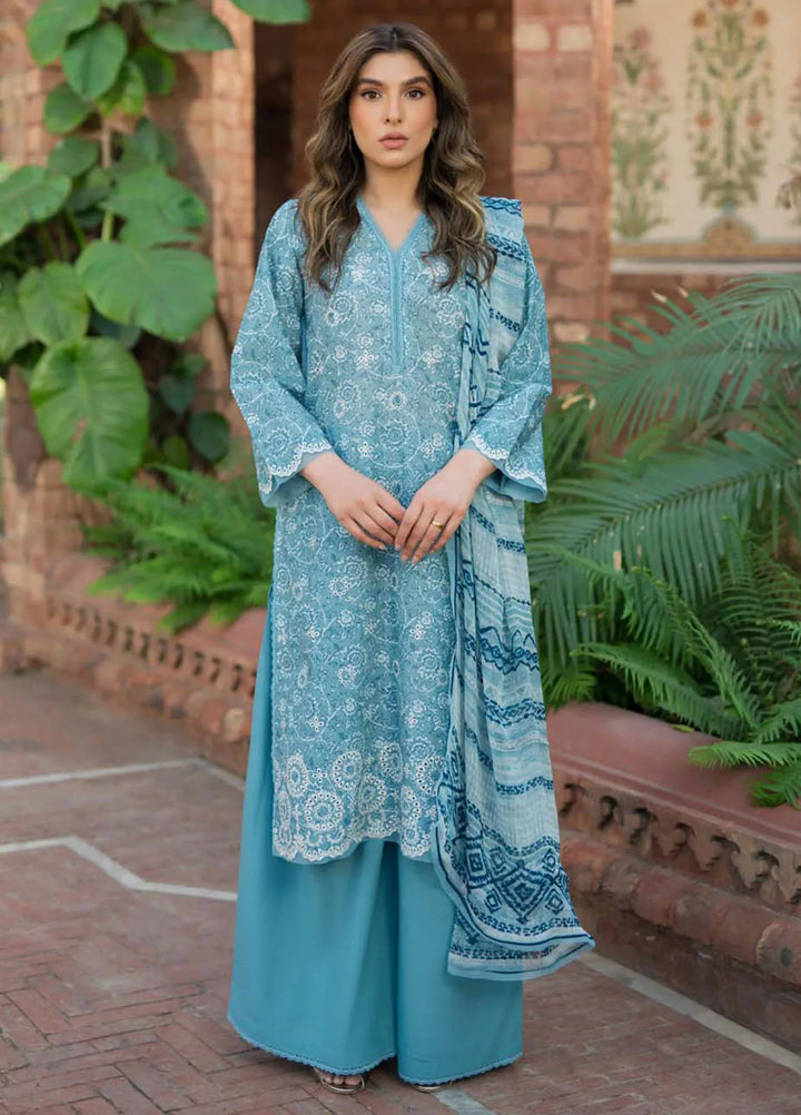 Sahar Embroidered Lawn Suit Unstitched 3 Piece SHR24S S24-EL-V2-02 - Summer Collection