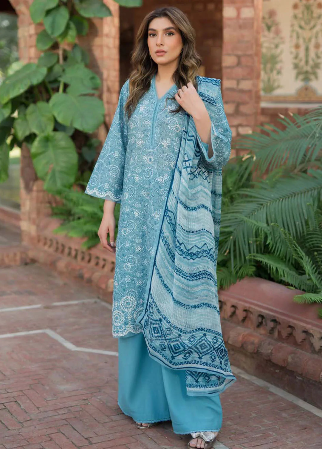 Sahar Embroidered Lawn Suit Unstitched 3 Piece SHR24S S24-EL-V2-02 - Summer Collection