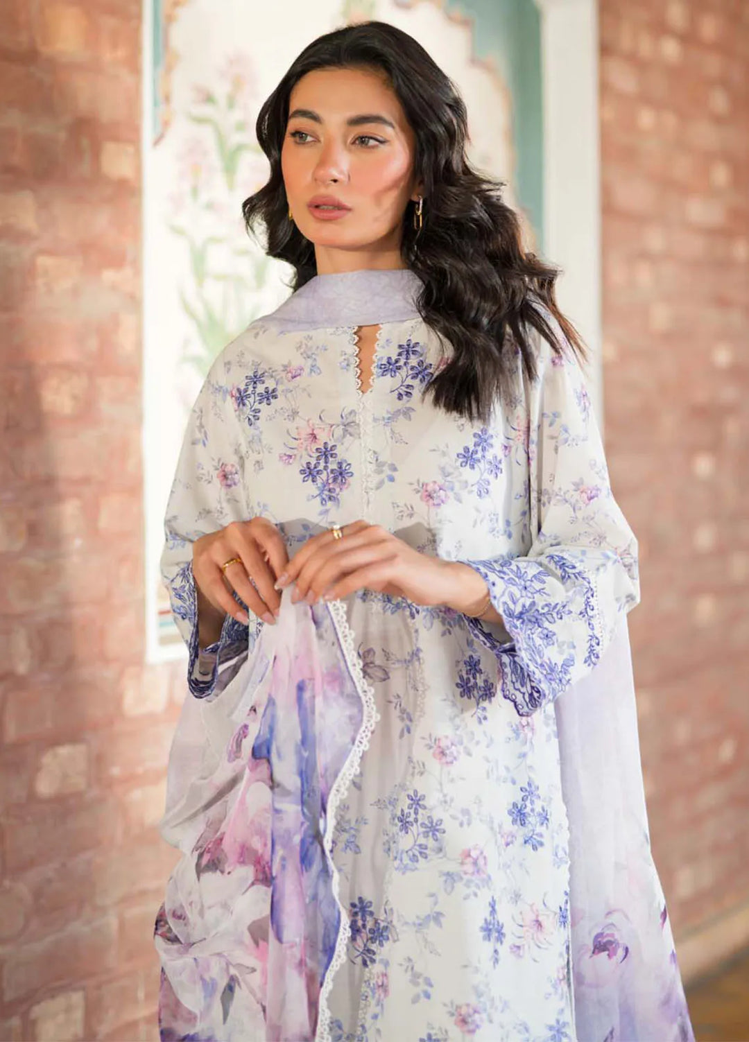Sahar Embroidered Lawn Suit Unstitched 3 Piece SHR24S S24-EL-V2-04 - Summer Collection