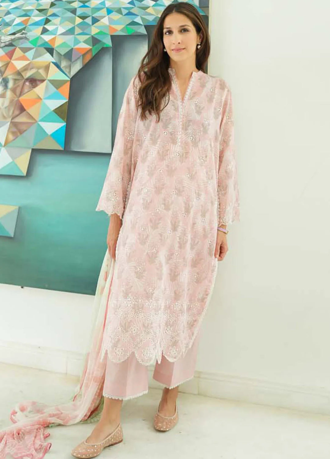 Sahar Embroidered Lawn Suit Unstitched 3 Piece SHR24S S24-EL-V2-06 - Summer Collection