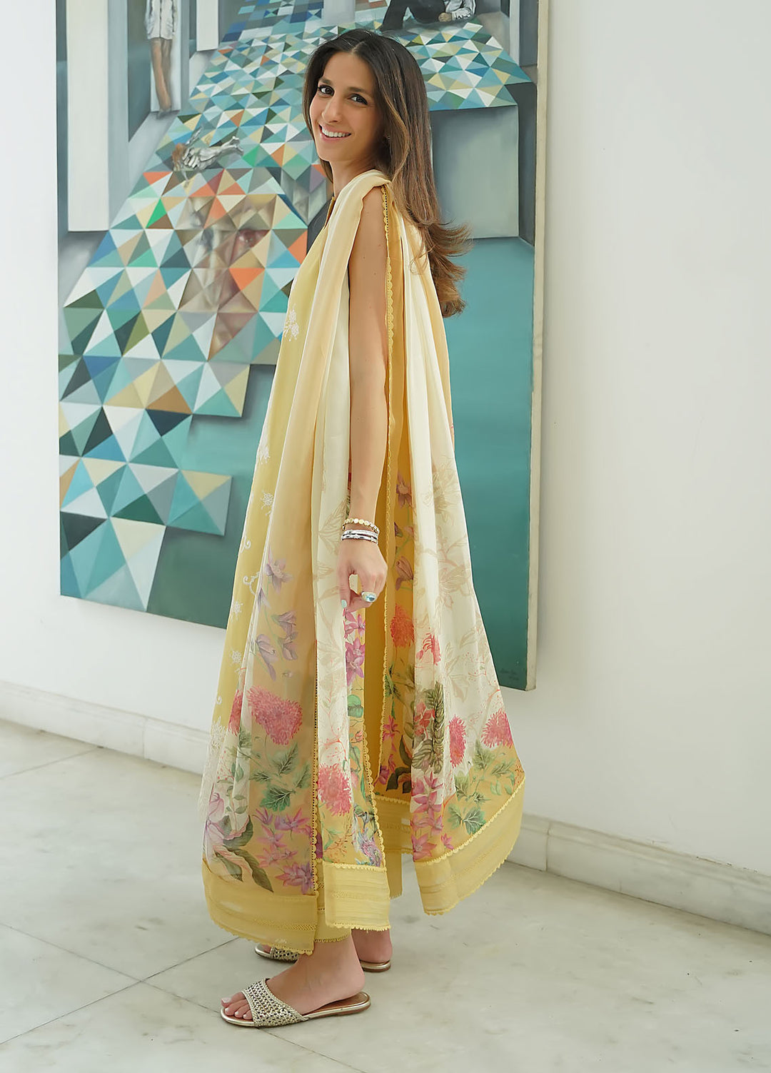Sahar Embroidered Lawn Suits Unstitched 3 Piece El-V2-S25-04 - Summer Collection