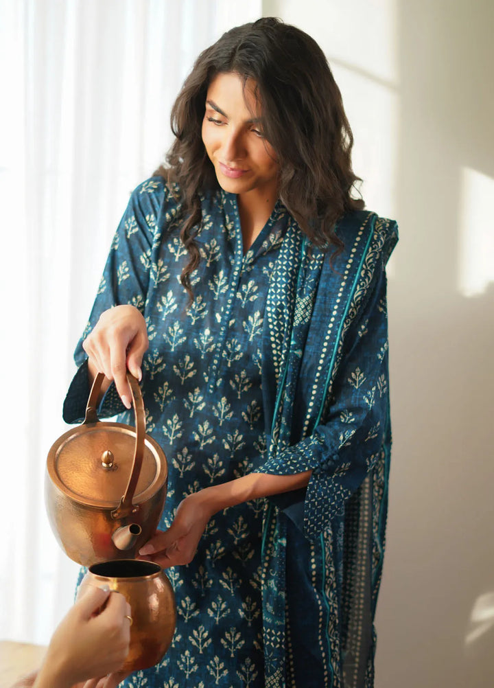 Sahar Monochrome Printed Lawn Suit Unstitched 3 Piece SHR24M S24-MC-V2-01 - Summer Collection