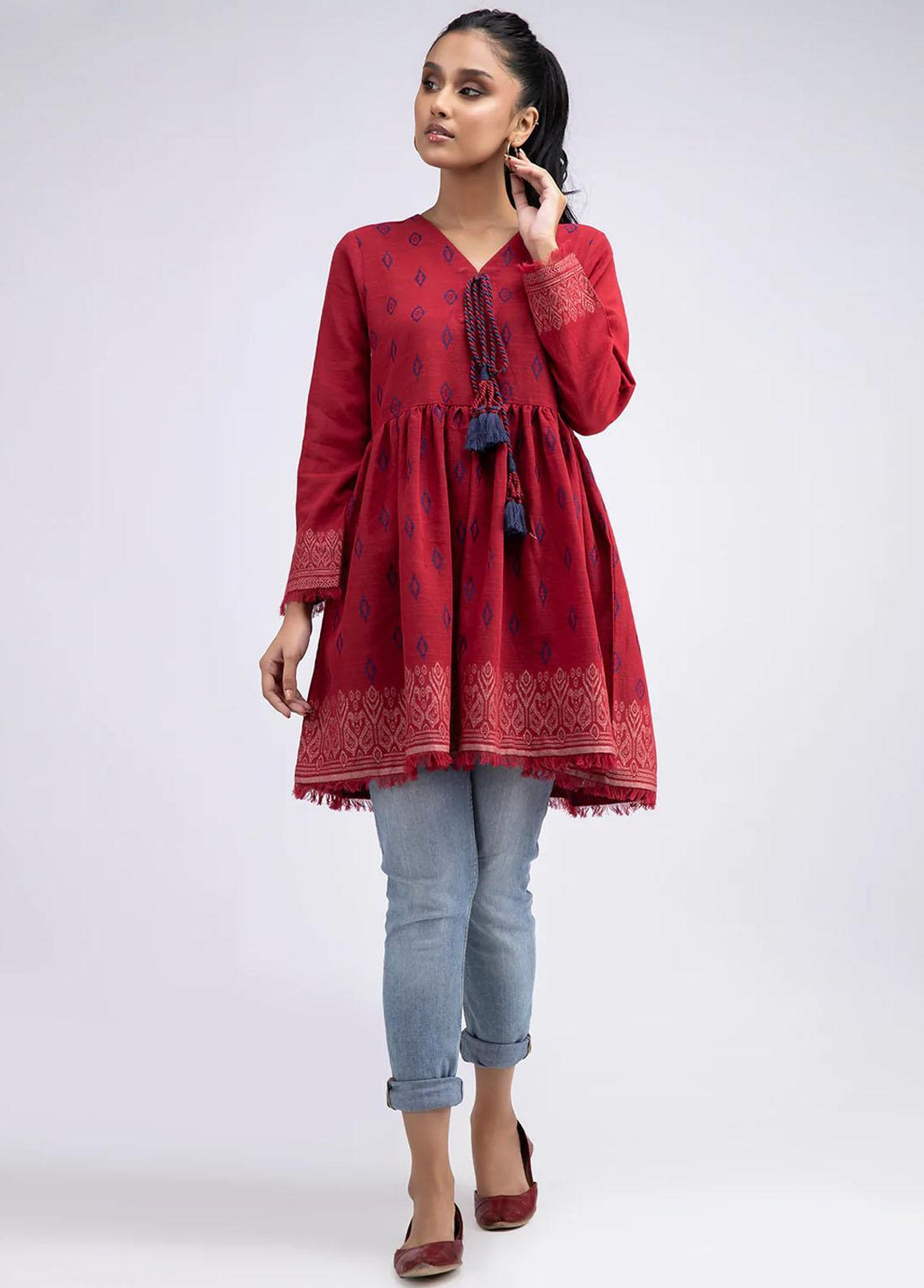 Sahar Jacquard Khaddar  Unstitched Kurti SHR22J SWJ-V1-22-09 - Premium Collection