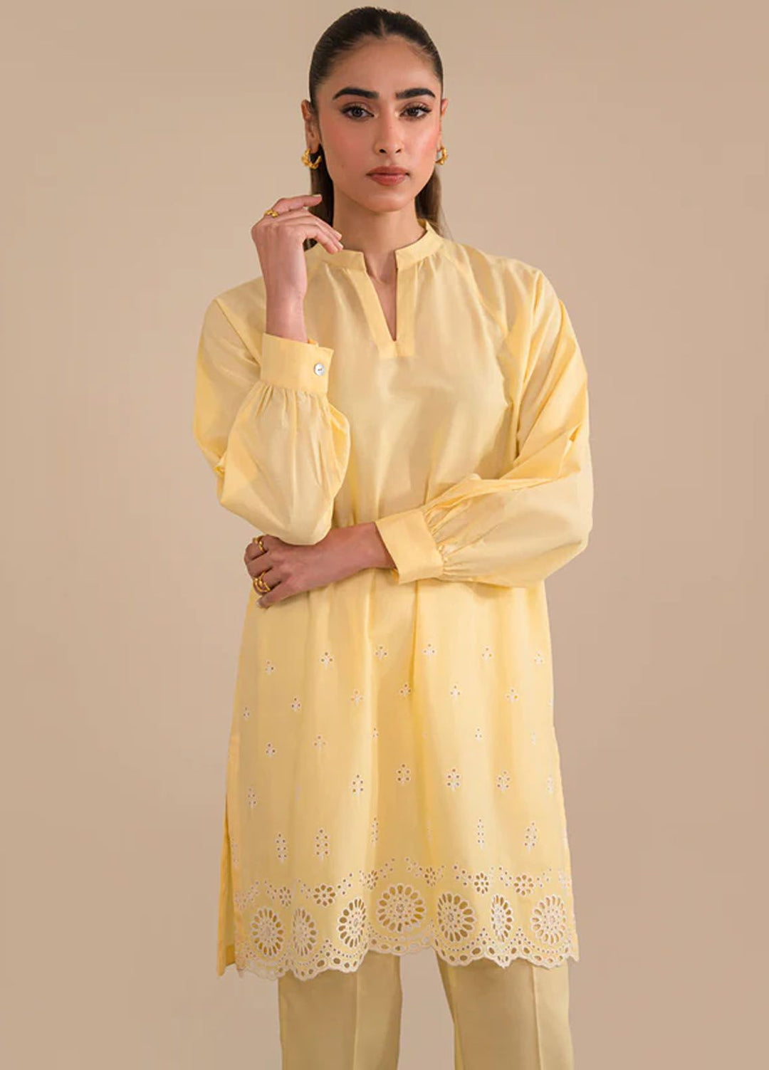 Sahar Pret Casual Cambric 2 Piece Suit SSFE23-05 Saffron Glow