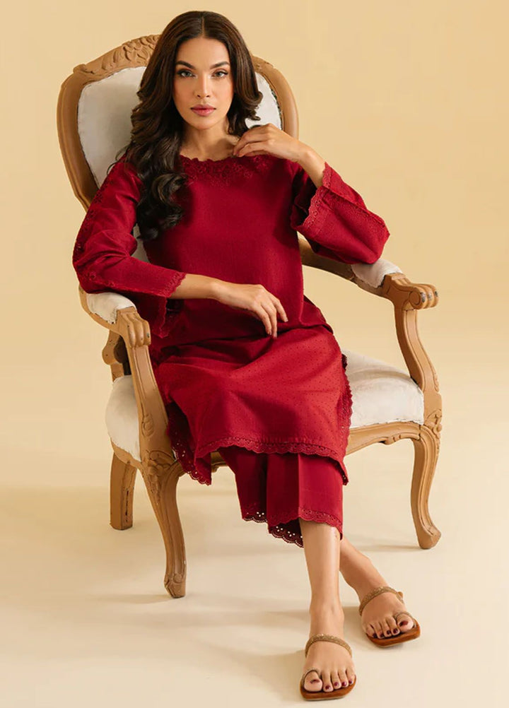 Sahar Pret Casual Jacquard 2 Piece Suit SAWMC-V1-01 Rose garden