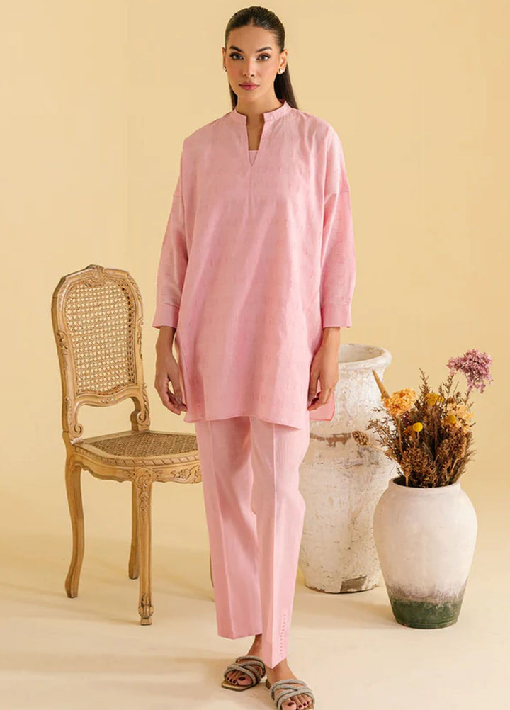 Sahar Pret Casual Jacquard 2 Piece Suit SSLJ-V1-01 Carnation