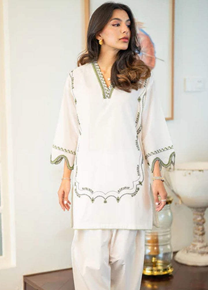 Sahar Pret Embroidered Cambric 2 Piece Suit Porcelain Petal
