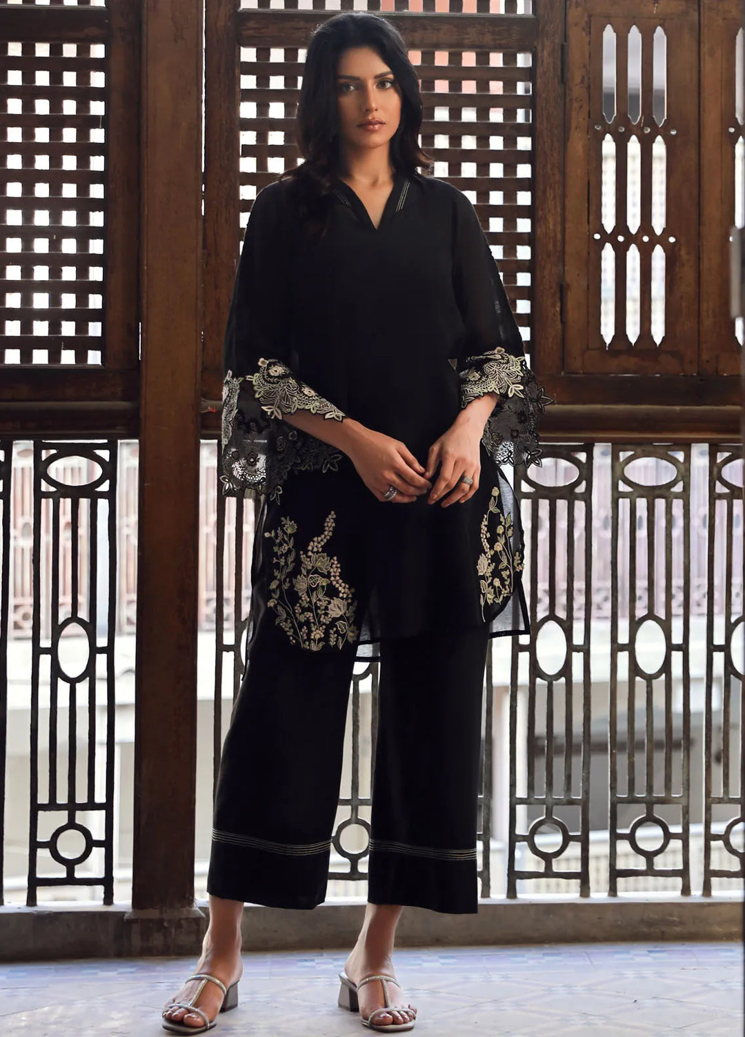 Sahar Pret Embroidered Cotton Silk 2 Piece Suit SSCS-SD-04 Dark Muse