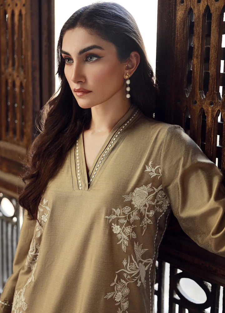 Sahar Pret Embroidered Cotton Silk 2 Piece Suit SSCS-SD-07 Vanilla Petals