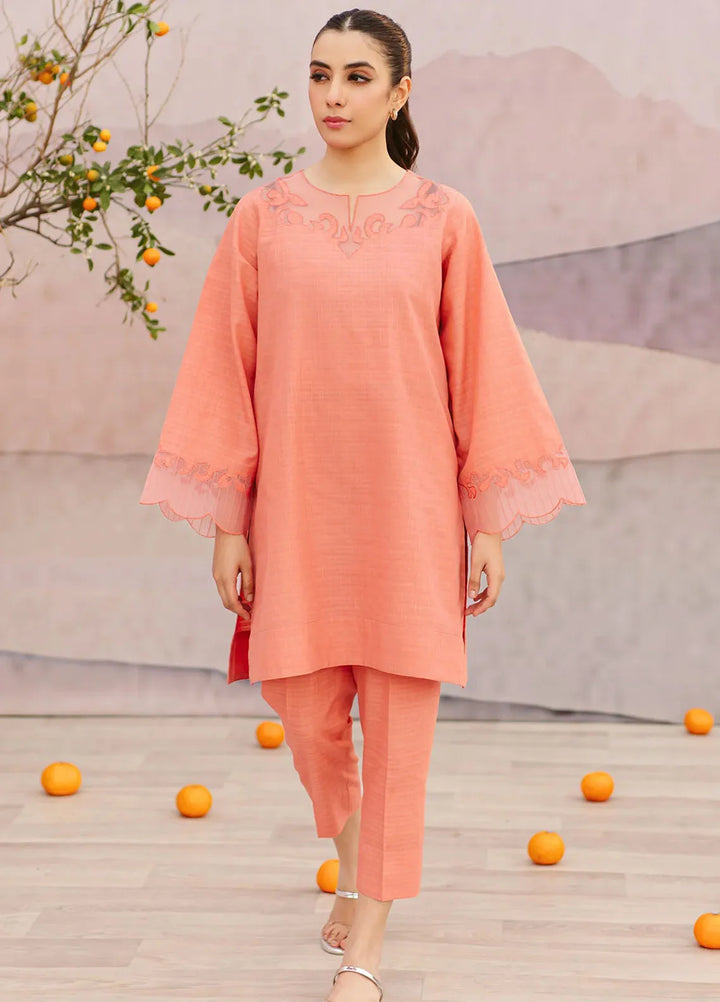 Sahar Pret Embroidered Jacquard 2 Piece Suit SSRB-RK-05 Melon Mist
