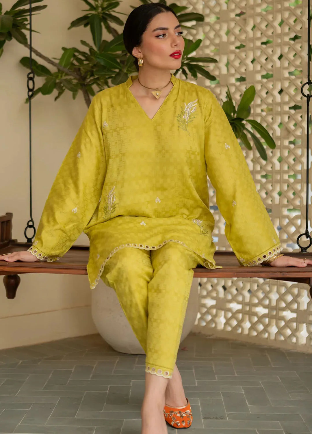 Sahar Pret Embroidered Self Jacquard 2 Piece Suit SSFT-RK-V2-02 Garden Haze