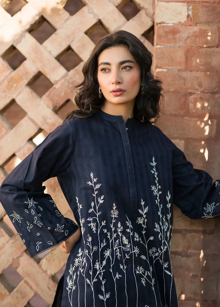 Sahar Pret Embroidered Self Jacquard 2 Piece Suit SSFT-RR-V1-04 Midnight Lore