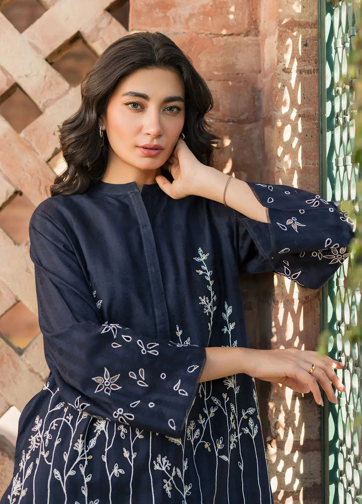 Sahar Pret Embroidered Self Jacquard 2 Piece Suit SSFT-RR-V1-04 Midnight Lore
