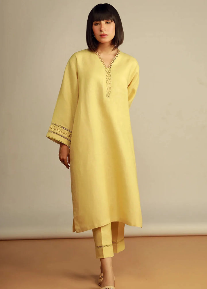 Sahar Pret Solid Cotton 2 Piece Suit SSCS-V2-RR-01 Celestial Glow